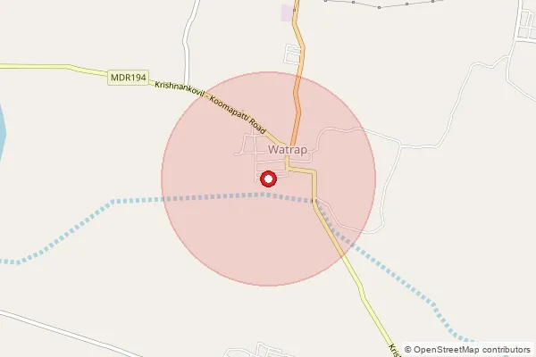 Map showing approximate area covered by Pincode 626132 — Sethunarayanapuram Bo, Virudhunagar