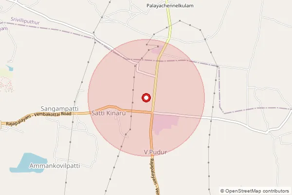 Map showing approximate area covered by Pincode 626136 — Gopalapuram Bo, Virudhunagar