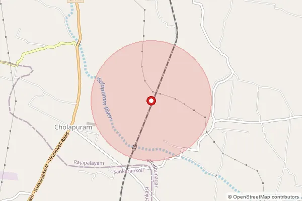 Map showing approximate area covered by Pincode 626139 — Cholapuram South So, Virudhunagar