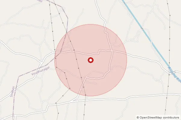 Map showing approximate area covered by Pincode 626189 — Meenampatti Bo, Virudhunagar