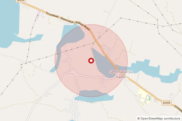 Map showing approximate area covered by Pincode 627012 — Manonmaniam Sundaranar Univers So, Tirunelveli