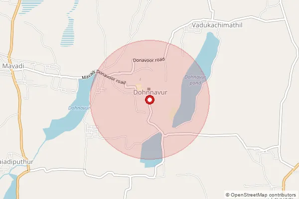 Map showing approximate area covered by Pincode 627102 — Vadukachimadil Bo, Tirunelveli