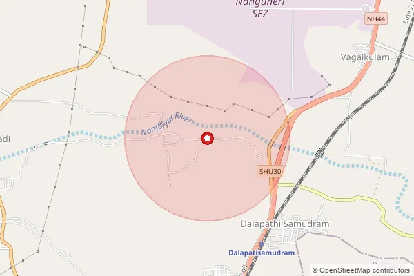 Map showing approximate area covered by Pincode 627103 — Kodaiseri Bo, Tirunelveli