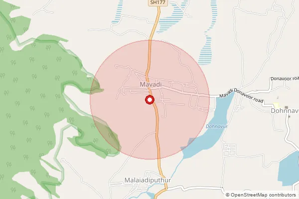 Map showing approximate area covered by Pincode 627107 — Salainainarpallivasal Bo, Tirunelveli