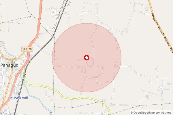 Map showing approximate area covered by Pincode 627109 — Kalandapanai Bo, Tirunelveli