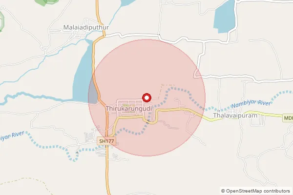 Map showing approximate area covered by Pincode 627115 — Nambithalaivanpattaiyam Bo, Tirunelveli