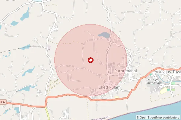 Map showing approximate area covered by Pincode 627120 — Anuvijay Township So, Tirunelveli