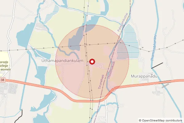 Map showing approximate area covered by Pincode 627351 — Kilapattam Bo, Tirunelveli