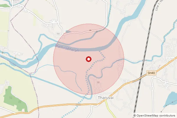 Map showing approximate area covered by Pincode 627356 — Kila Omanallur Bo, Tirunelveli
