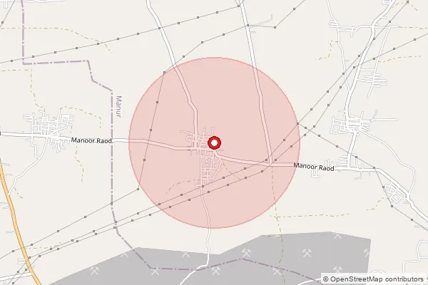 Map showing approximate area covered by Pincode 627357 — Karaieruppu Bo, Tirunelveli