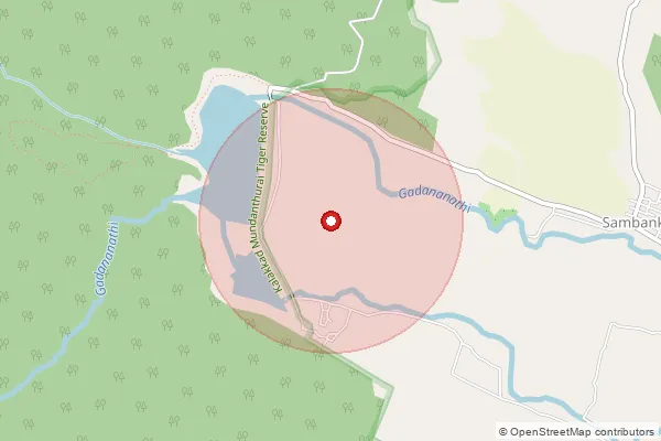 Map showing approximate area covered by Pincode 627412 — Merku Alwarkurichi Bo, Tenkasi