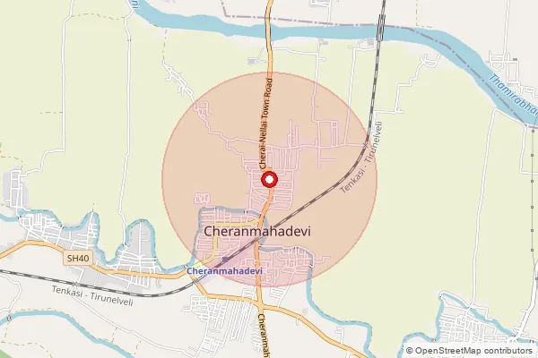 Map showing approximate area covered by Pincode 627414 — Karisalpatti Bo, Tirunelveli