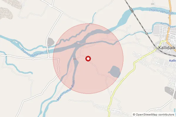 Map showing approximate area covered by Pincode 627416 — Kodarankulam Bo, Tirunelveli