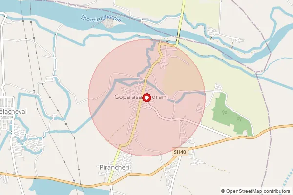Map showing approximate area covered by Pincode 627451 — Gopalasamudram So, Tirunelveli