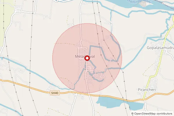 Map showing approximate area covered by Pincode 627452 — Melaseval So, Tirunelveli