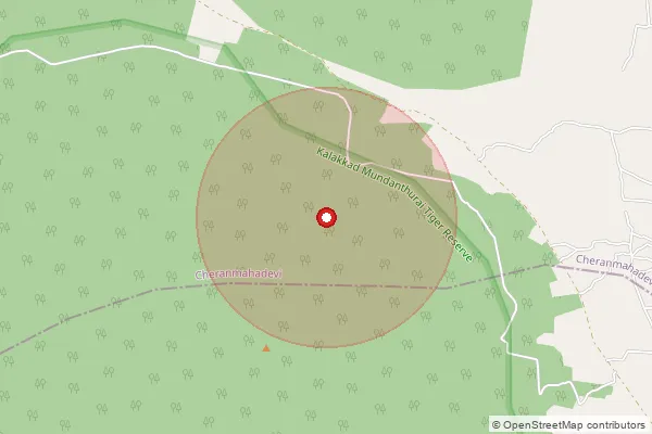 Map showing approximate area covered by Pincode 627604 — Suttamally Vilakku Bo, Tirunelveli