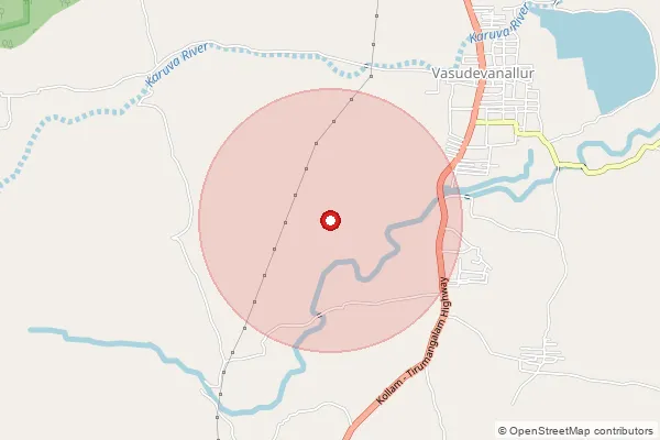 Map showing approximate area covered by Pincode 627758 — Vasudevanallur S.O, Tenkasi