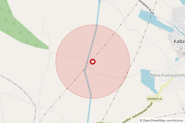 Map showing approximate area covered by Pincode 627759 — Krishnapuram (Tvl) S.O, Tenkasi