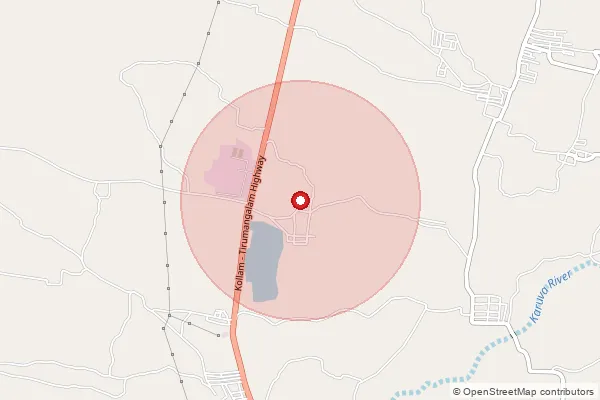 Map showing approximate area covered by Pincode 627760 — Naranapuram B.O, Tenkasi