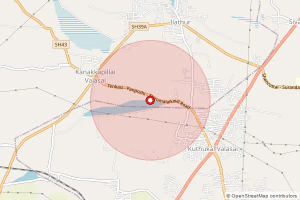 Map showing approximate area covered by Pincode 627804 — Idaikal(Tks) S.O, Tenkasi