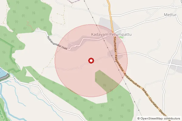Map showing approximate area covered by Pincode 627808 — Sivanadanur B.O, Tenkasi