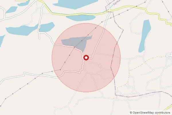 Map showing approximate area covered by Pincode 627857 — Ichanda B.O, Tenkasi