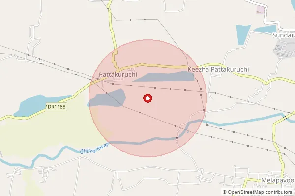 Map showing approximate area covered by Pincode 627858 — Sundarapandiapuram, Tenkasi