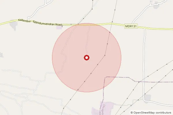 Map showing approximate area covered by Pincode 628104 — Chockalingapuram B.O, Tuticorin