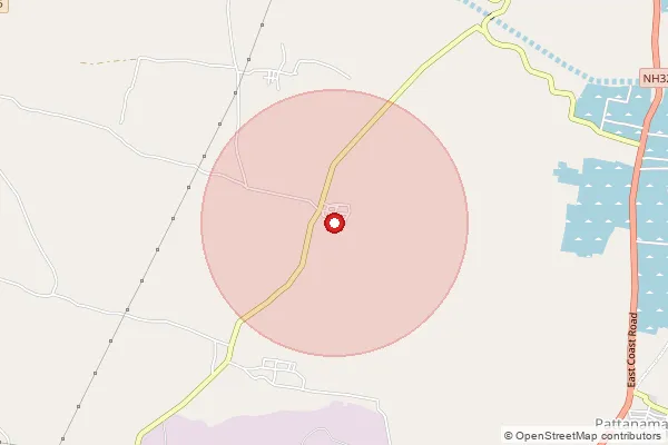 Map showing approximate area covered by Pincode 628105 — Duraisamypuram B.O, Tuticorin
