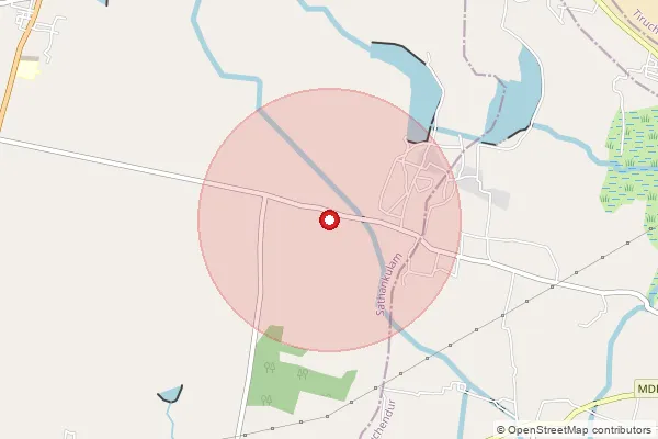 Map showing approximate area covered by Pincode 628210 — Lakshmipuram B.O, Tuticorin