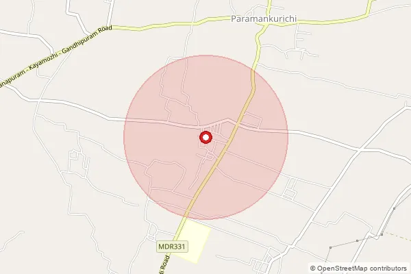 Map showing approximate area covered by Pincode 628219 — Pitchivilai B.O, Tuticorin