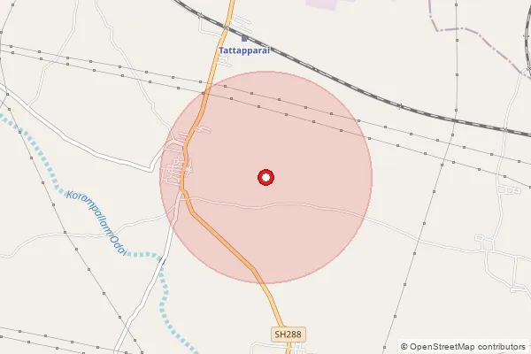 Map showing approximate area covered by Pincode 628304 — Melatattaparai B.O, Tuticorin
