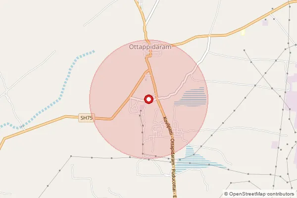 Map showing approximate area covered by Pincode 628402 — Pudupatcheri B.O, Tuticorin