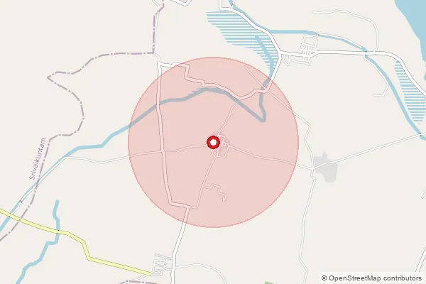 Map showing approximate area covered by Pincode 628617 — Vellamadam B.O, Tuticorin