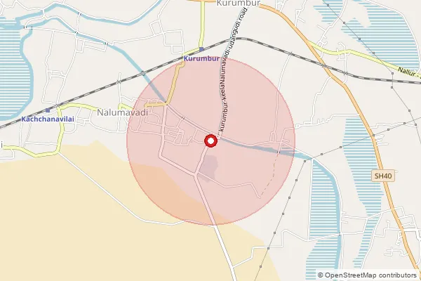 Map showing approximate area covered by Pincode 628618 — Pattakarai B.O, Tuticorin