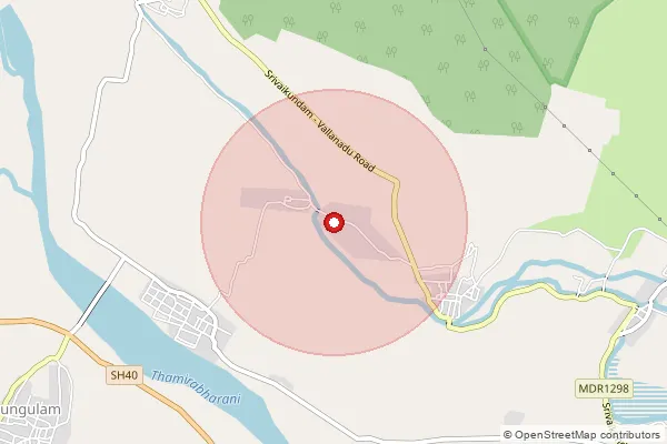 Map showing approximate area covered by Pincode 628619 — Arampannai B.O, Tuticorin