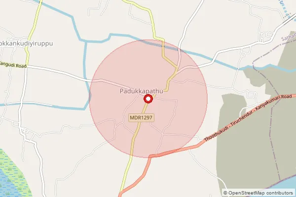 Map showing approximate area covered by Pincode 628703 — Periyathalai B.O, Tuticorin