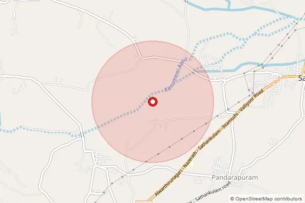 Map showing approximate area covered by Pincode 628704 — Kalinguvilai B.O, Tuticorin
