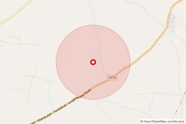 Map showing approximate area covered by Pincode 628722 — Vedanatham B.O, Tuticorin