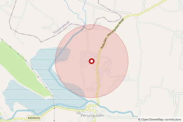 Map showing approximate area covered by Pincode 628751 — Pandaravilai B.O, Tuticorin