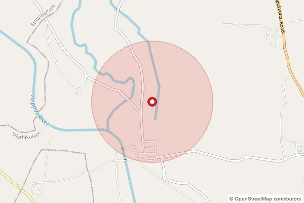 Map showing approximate area covered by Pincode 628904 — Kilakarandai B.O, Tuticorin