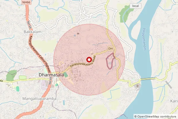 Map showing approximate area covered by Pincode 629151 — Arumanai S.O, Kanniyakumari