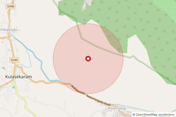 Map showing approximate area covered by Pincode 629152 — Meppalai B.O, Kanniyakumari