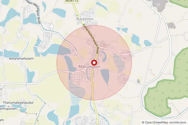 Map showing approximate area covered by Pincode 629402 — Eraviputhur B.O, Kanniyakumari