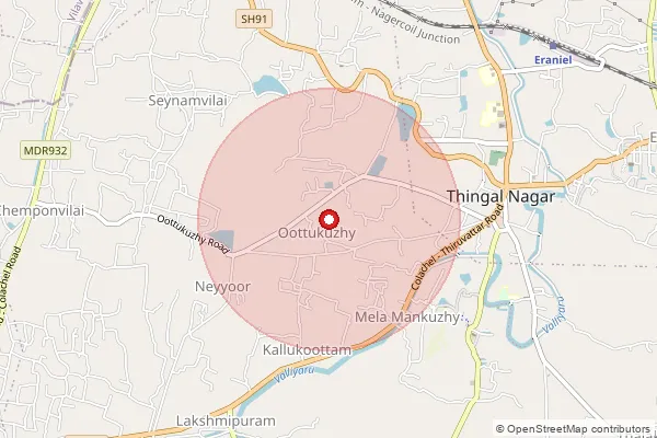 Map showing approximate area covered by Pincode 629804 — Chemponvilai B.O, Kanniyakumari