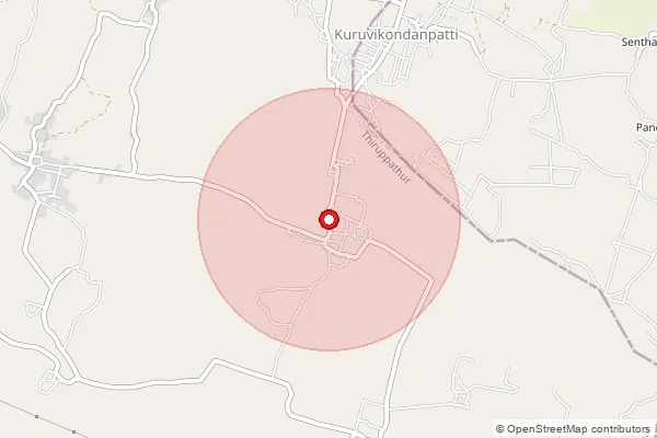 Map showing approximate area covered by Pincode 630205 — Avanipatti B.O, Sivaganga