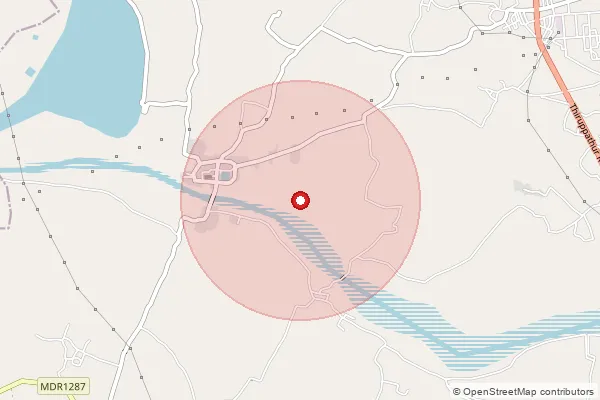 Map showing approximate area covered by Pincode 630302 — Devakottai H.O, Sivaganga