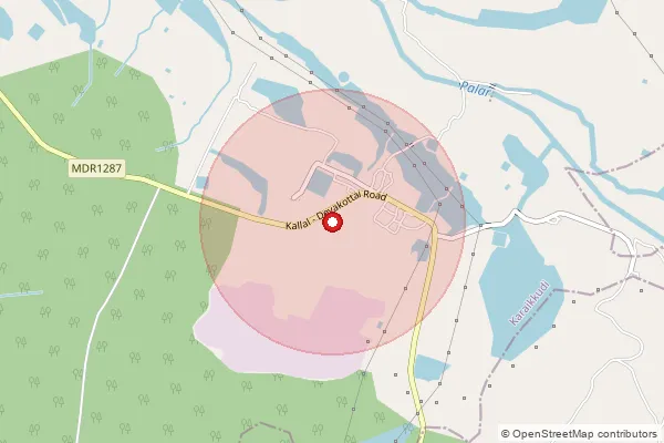 Map showing approximate area covered by Pincode 630305 — Asiruvayal Bo, Sivaganga