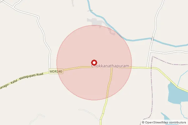 Map showing approximate area covered by Pincode 630313 — Chockanathapuram Bo, Sivaganga