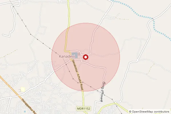 Map showing approximate area covered by Pincode 630314 — Shanmuganathapuram S.O, Sivaganga